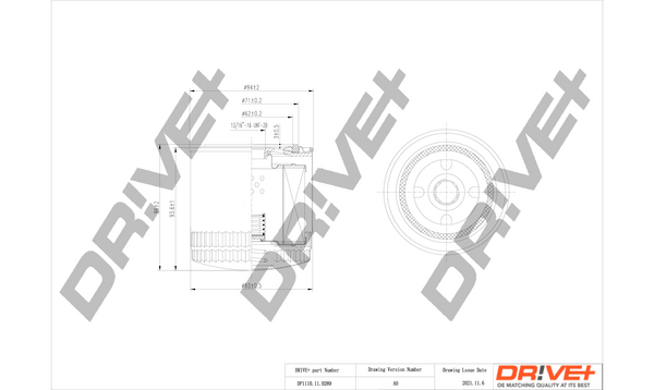 Oil Filter - DP1110.11.0289 Dr!ve+