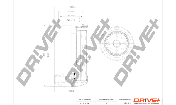 Oil Filter - DP1110.11.0298 Dr!ve+