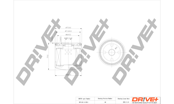 Oil Filter - DP1110.11.0311 Dr!ve+