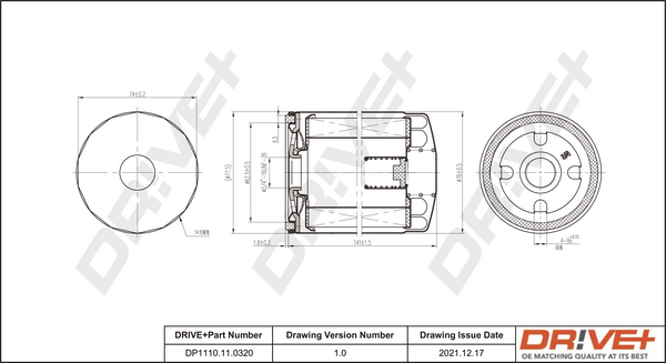 Oil Filter - DP1110.11.0320 Dr!ve+