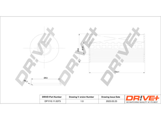 Oil Filter - DP1110.11.0373 Dr!ve+