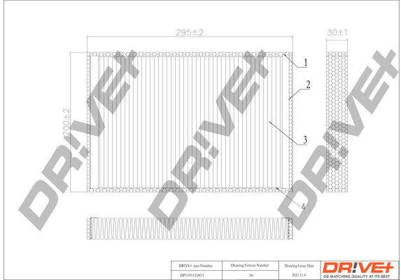 Filter, interior air - DP1110.12.0011 Dr!ve+
