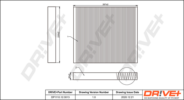 Filter, interior air - DP1110.12.0013 Dr!ve+