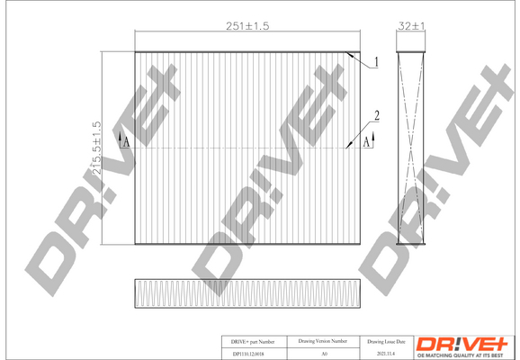 filtras, salono oras - DP1110.12.0018 Dr!ve+
