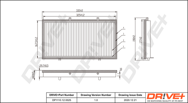 Filter, interior air - DP1110.12.0025 Dr!ve+