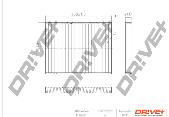 Filter, Innenraumluft - DP1110.12.0031 Dr!ve+