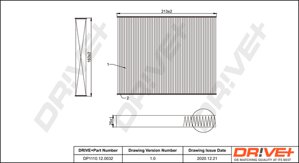 Filter, interior air - DP1110.12.0032 Dr!ve+