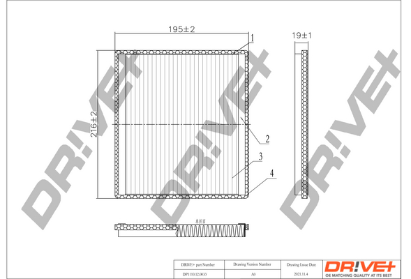 Filter, Innenraumluft - DP1110.12.0033 Dr!ve+