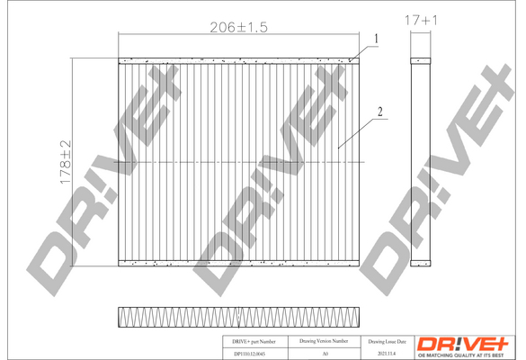 filtras, salono oras - DP1110.12.0045 Dr!ve+
