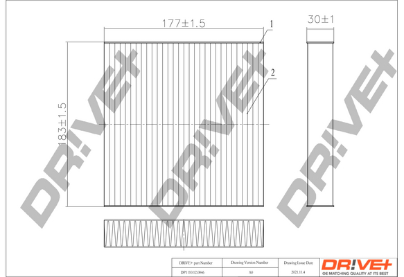 filtras, salono oras - DP1110.12.0046 Dr!ve+