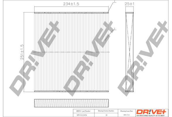 Filter, Innenraumluft - DP1110.12.0054 Dr!ve+