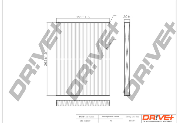Filter, interior air - DP1110.12.0057 Dr!ve+