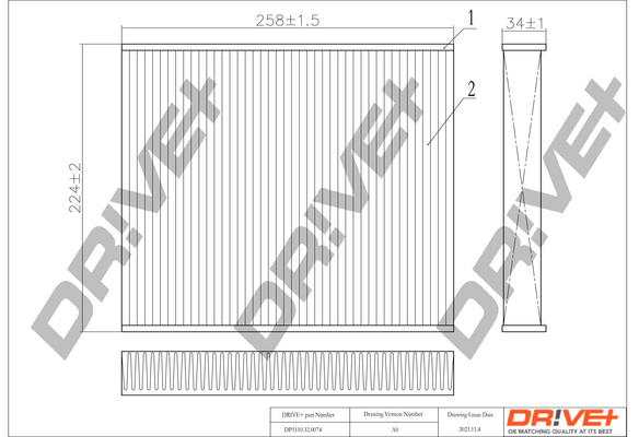 filtras, salono oras - DP1110.12.0074 Dr!ve+
