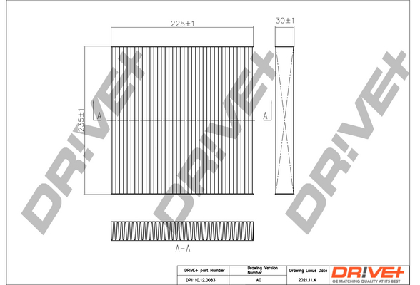 Filter, interior air - DP1110.12.0083 Dr!ve+