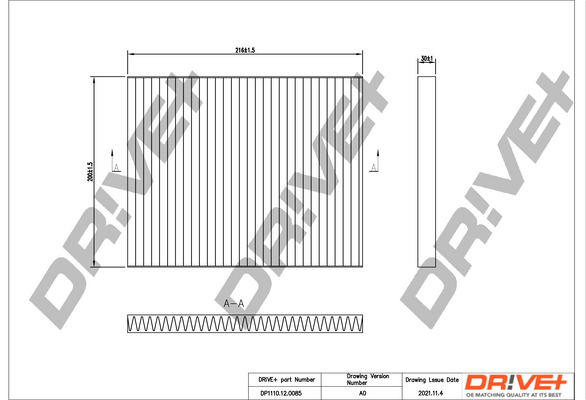 Filter, Innenraumluft - DP1110.12.0085 Dr!ve+