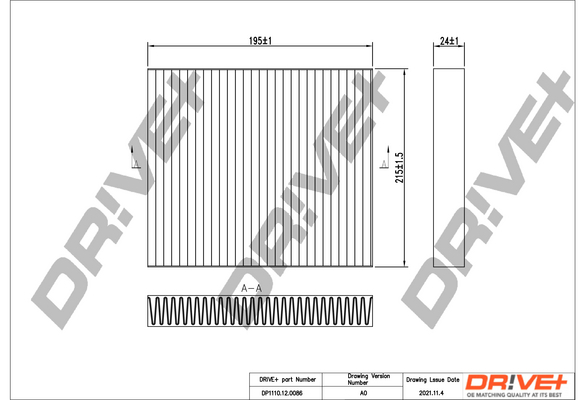 Filter, interior air - DP1110.12.0086 Dr!ve+