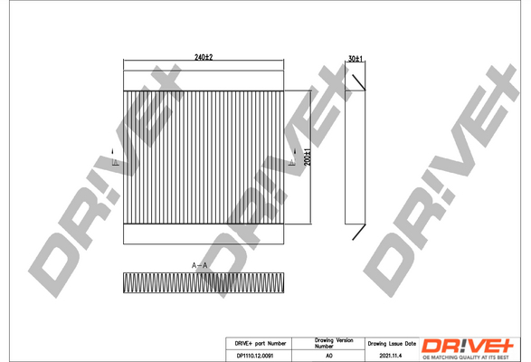 filtras, salono oras - DP1110.12.0091 Dr!ve+