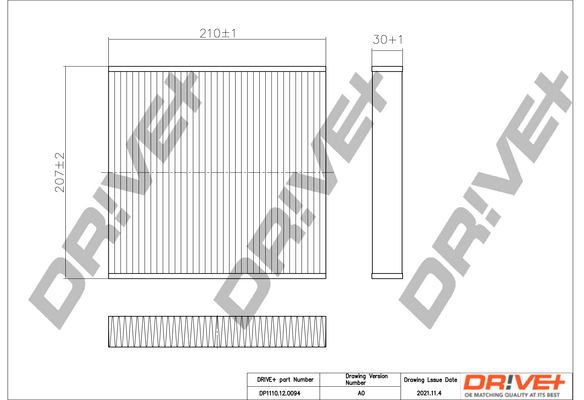 Filtro, Aria abitacolo - DP1110.12.0094 Dr!ve+