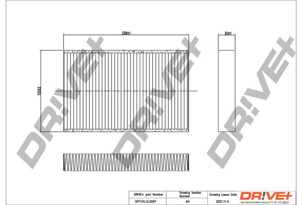 Filter, interior air - DP1110.12.0097 Dr!ve+