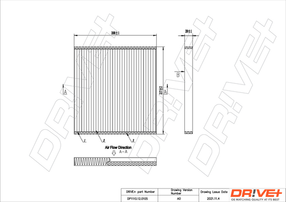 Filter, interior air - DP1110.12.0105 Dr!ve+