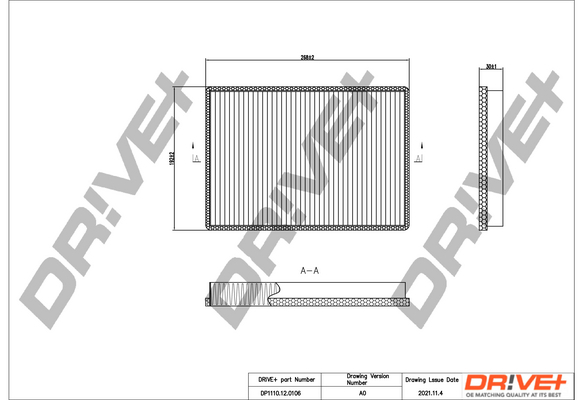 Filter, interior air - DP1110.12.0106 Dr!ve+