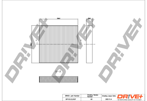 Filter, interior air - DP1110.12.0107 Dr!ve+