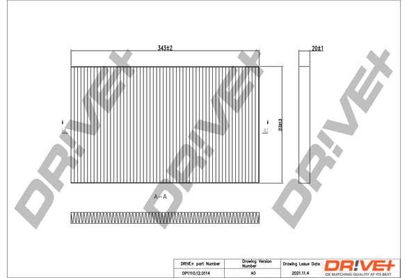 Filter, interior air - DP1110.12.0114 Dr!ve+