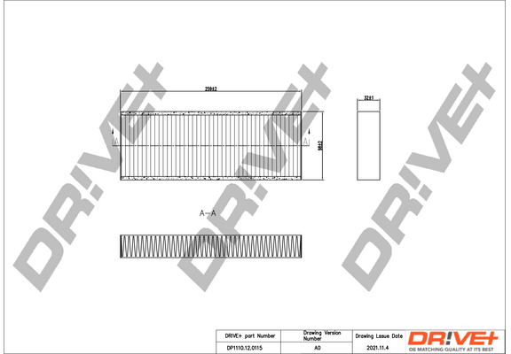 Filter, interior air - DP1110.12.0115 Dr!ve+