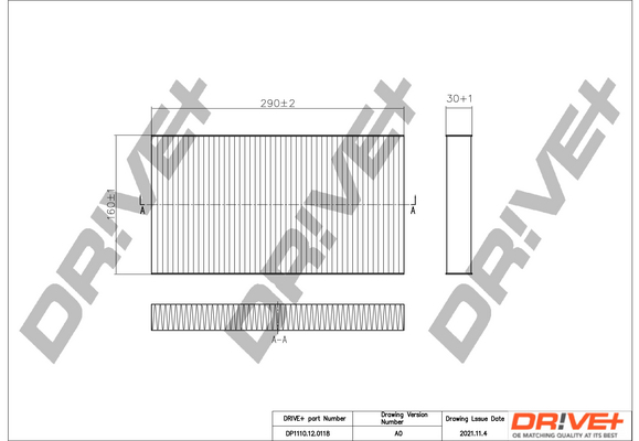 Filter, interior air - DP1110.12.0118 Dr!ve+