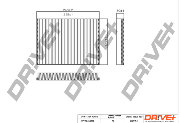 Filter, interior air - DP1110.12.0120 Dr!ve+