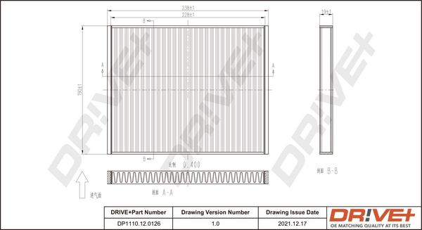 Filter, interior air - DP1110.12.0126 Dr!ve+