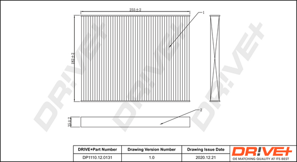 Filter, interior air - DP1110.12.0131 Dr!ve+