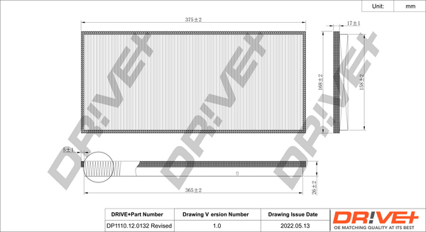 Filter, interior air - DP1110.12.0132 Dr!ve+