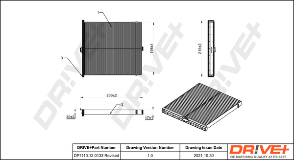 Filter, interior air - DP1110.12.0133 Dr!ve+