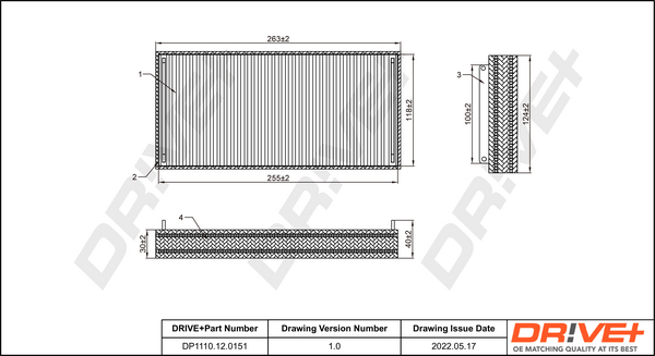 Filter, interior air - DP1110.12.0151 Dr!ve+