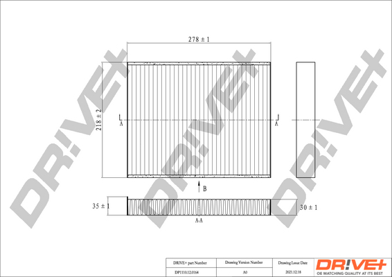 filtras, salono oras - DP1110.12.0164 Dr!ve+