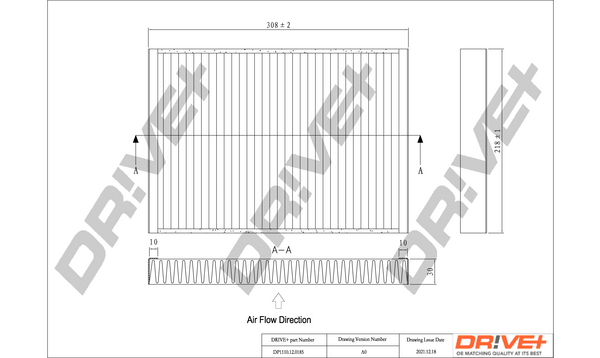 Filter, interior air - DP1110.12.0185 Dr!ve+