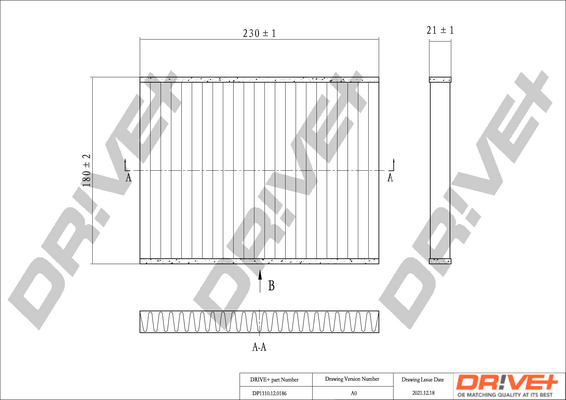Filter, Innenraumluft - DP1110.12.0186 Dr!ve+