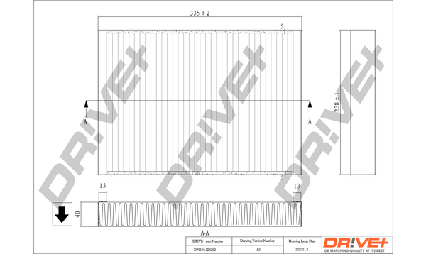 Filter, interior air - DP1110.12.0202 Dr!ve+