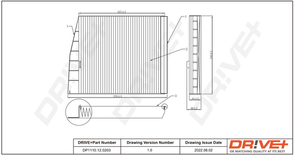 Filter, interior air - DP1110.12.0203 Dr!ve+