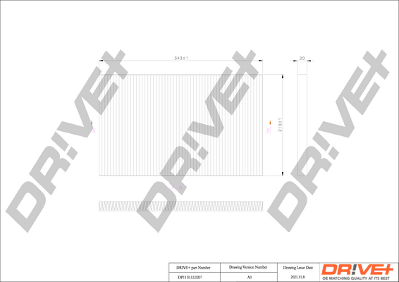 Filter, interior air - DP1110.12.0207 Dr!ve+