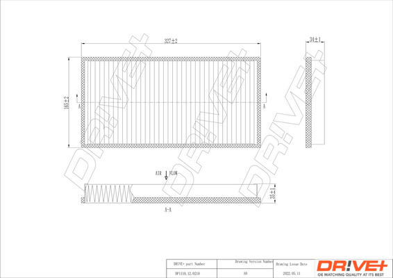 Filter, interior air - DP1110.12.0210 Dr!ve+