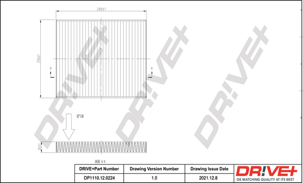 Filter, interior air - DP1110.12.0224 Dr!ve+