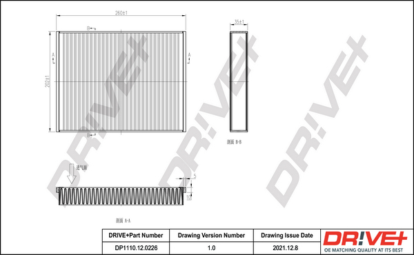 Filter, interior air - DP1110.12.0226 Dr!ve+