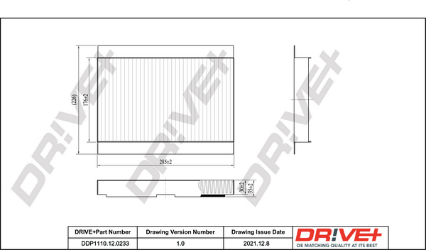 Filter, interior air - DP1110.12.0233 Dr!ve+
