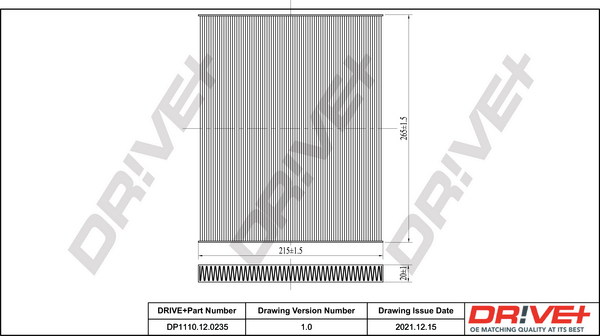 Filter, interior air - DP1110.12.0235 Dr!ve+