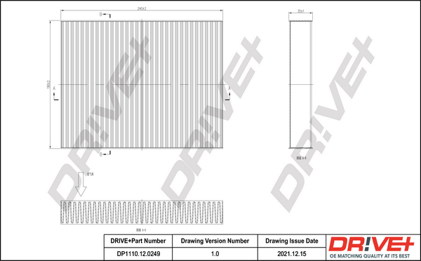 filtras, salono oras - DP1110.12.0249 Dr!ve+