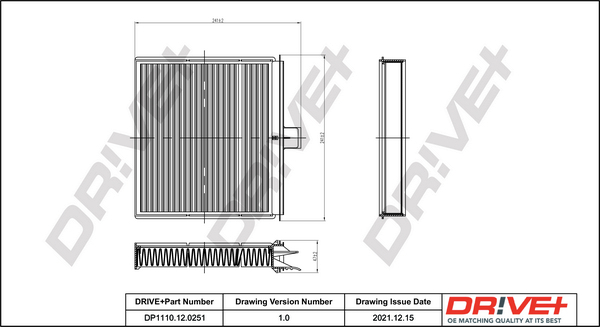 Filter, interior air - DP1110.12.0251 Dr!ve+