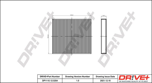 Filter, interior air - DP1110.12.0254 Dr!ve+