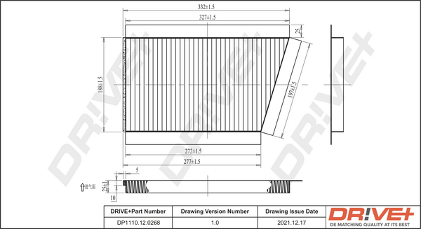 Filter, interior air - DP1110.12.0268 Dr!ve+